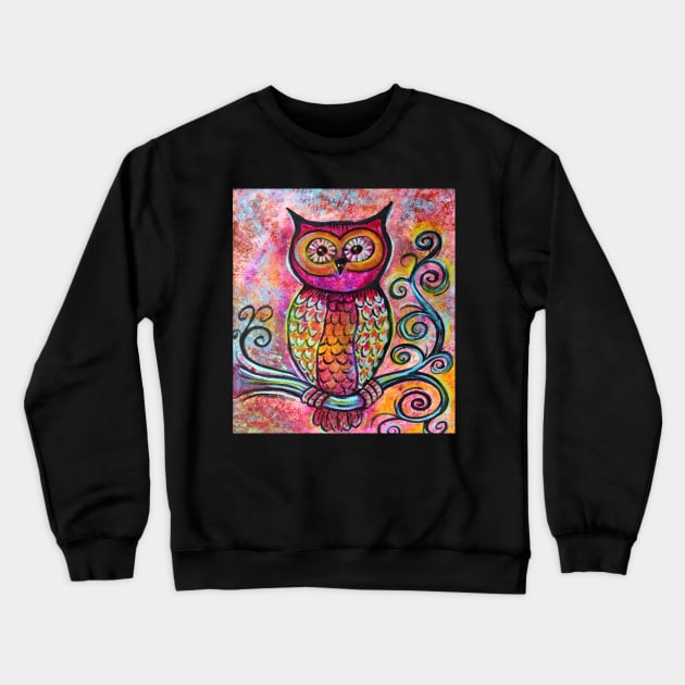 Whimsical Owl Crewneck Sweatshirt by Heartsake